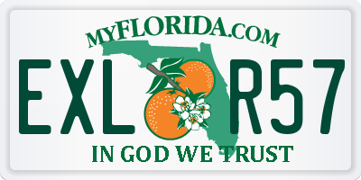 FL license plate EXLR57