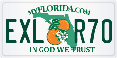 FL license plate EXLR70