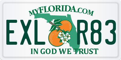 FL license plate EXLR83