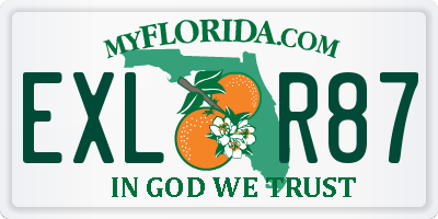FL license plate EXLR87