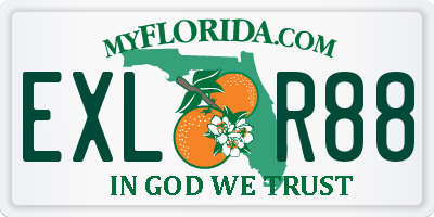 FL license plate EXLR88