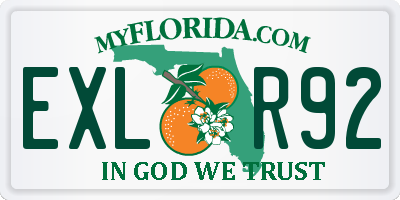 FL license plate EXLR92