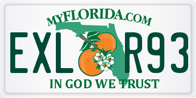 FL license plate EXLR93