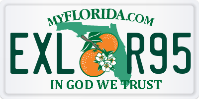 FL license plate EXLR95