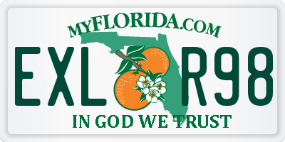 FL license plate EXLR98