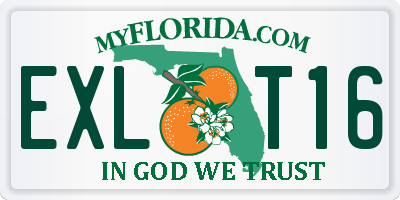 FL license plate EXLT16