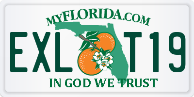 FL license plate EXLT19