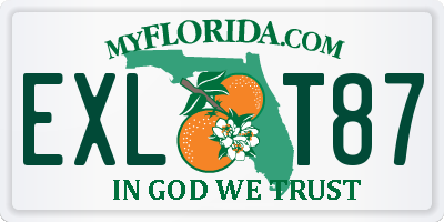 FL license plate EXLT87