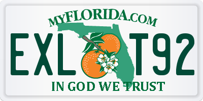FL license plate EXLT92
