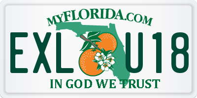 FL license plate EXLU18