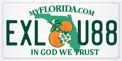 FL license plate EXLU88