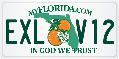 FL license plate EXLV12