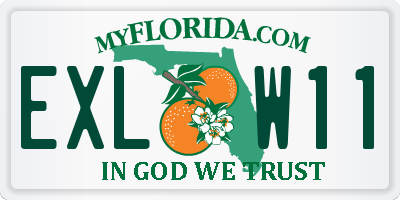 FL license plate EXLW11