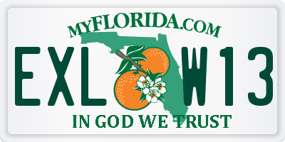 FL license plate EXLW13