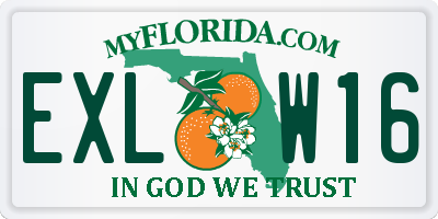 FL license plate EXLW16
