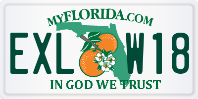 FL license plate EXLW18