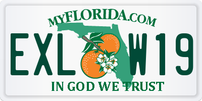 FL license plate EXLW19