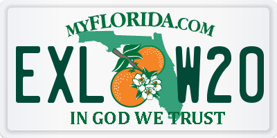 FL license plate EXLW20