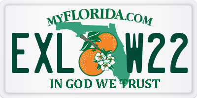 FL license plate EXLW22