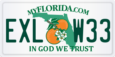 FL license plate EXLW33