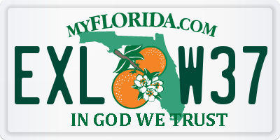 FL license plate EXLW37