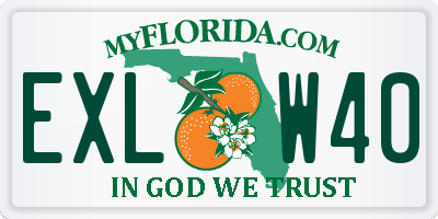 FL license plate EXLW40