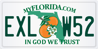 FL license plate EXLW52
