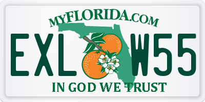 FL license plate EXLW55