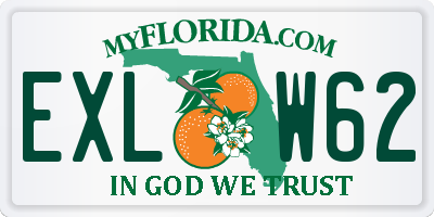 FL license plate EXLW62