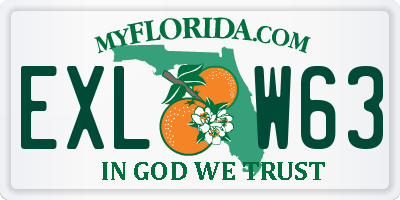 FL license plate EXLW63