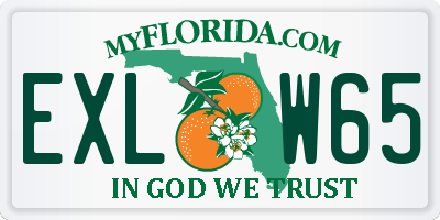 FL license plate EXLW65