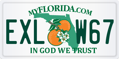 FL license plate EXLW67
