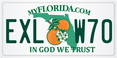 FL license plate EXLW70
