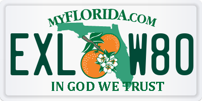 FL license plate EXLW80