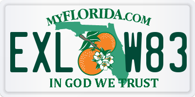 FL license plate EXLW83