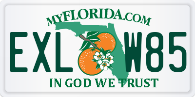 FL license plate EXLW85