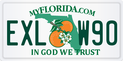 FL license plate EXLW90