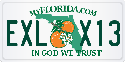 FL license plate EXLX13