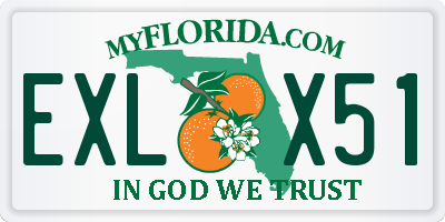 FL license plate EXLX51