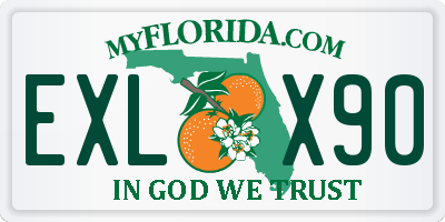 FL license plate EXLX90