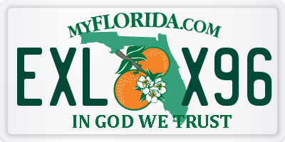 FL license plate EXLX96