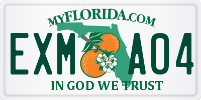 FL license plate EXMA04