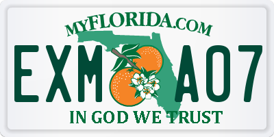 FL license plate EXMA07