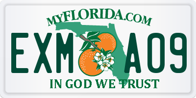 FL license plate EXMA09