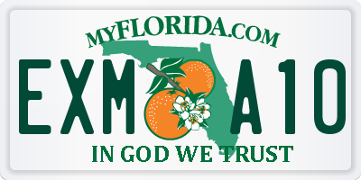 FL license plate EXMA10