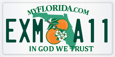 FL license plate EXMA11