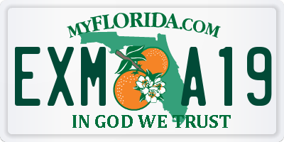 FL license plate EXMA19