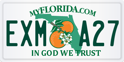 FL license plate EXMA27