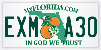 FL license plate EXMA30