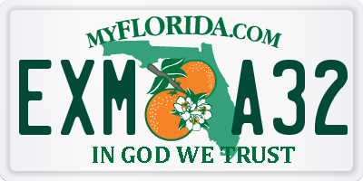 FL license plate EXMA32